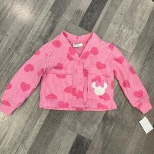 Disney Pink Heart Button-Down Top with Minnie Accent